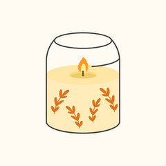 A cozy vector autumn-inspired candles with a warm romantic touch. Great for cozy autumn designs, home decor scenes, and romantic printables