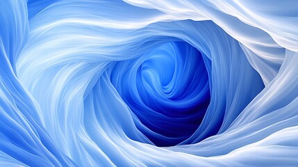 Abstract vortex background with swirling blue and white hues

