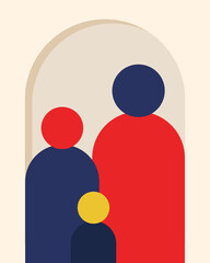 Digital Illustration: Happy Family Moments – Bond of Generations. Family vector, Family illustration, Family bond, Love.