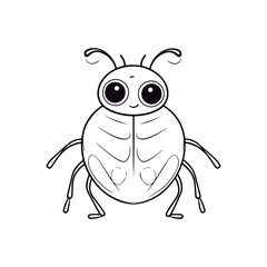 Coloring book for kids Plant bug vector Black vector illustration.