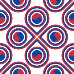 korean flag pattern. loop background. vector illustration