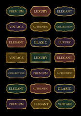Elegant Vintage Gold Frame Label Set for Premium Branding and Packaging Design