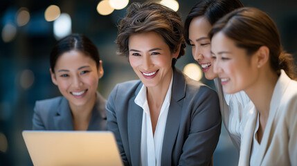 Effective Brainstorming Session Among Asian Businesswomen in Meeting Room