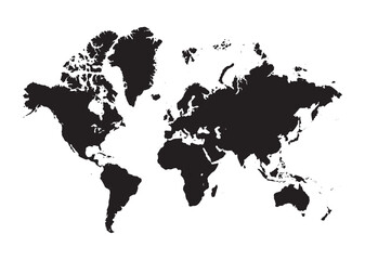 vector map of world isolated on a transparent background	