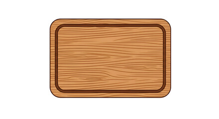 Flat icon illustration of a wooden cutting board in simple modern style, clean white background