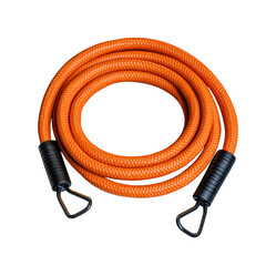 Vibrant orange jump rope coiled and ready for fitness and athletic training on transparent background