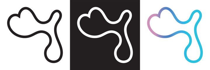 Abstract Blob Organic Shapes. Fluid Black, White, and Color Bubbles. Vector for websites, mobile interfaces, presentations, banner, visual branding etc. Vector illustration.  EPS 10