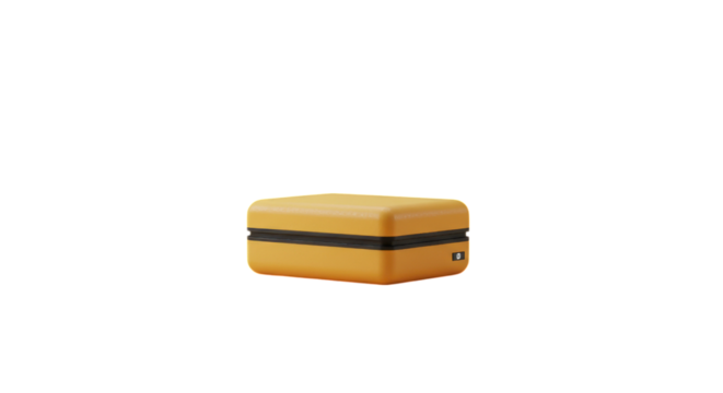 Minimalist 3D Render of Orange Portable Electronic Device