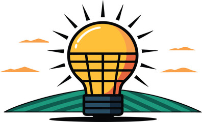A comprehensive collection of colorful illustrations depicting solar energy panels in settings, emphasizing renewable energy and sustainability