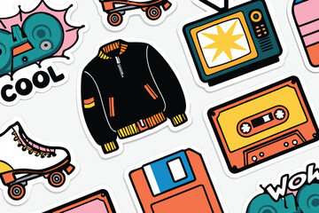 set of funny cartoon monsters