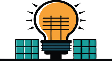 A comprehensive collection of colorful illustrations depicting solar energy panels in settings, emphasizing renewable energy and sustainability