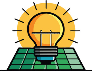 A comprehensive collection of colorful illustrations depicting solar energy panels in settings, emphasizing renewable energy and sustainability