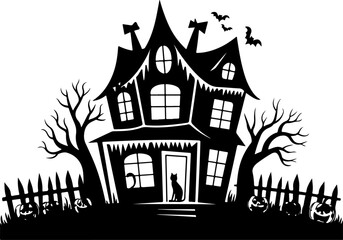 Happy Halloween Vector Design Elements Set – Silhouette Illustration

