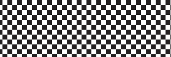 Fototapeta premium Black and white checkered pattern, Checkerboard seamless pattern, vector illustration