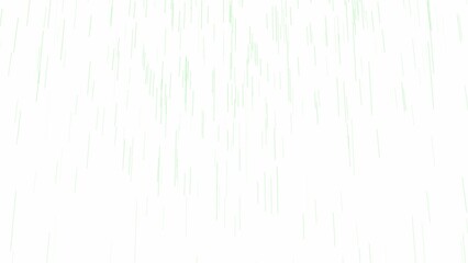 Green Rain Falling on White Background Abstract Illustration