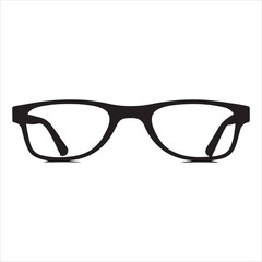 minimal and simple Black spectacles front location vector art silhouette 