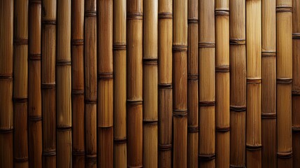 Bamboo plank background natural vertical bamboo poles golden brown texture warm sustainable eco-friendly material backdrop