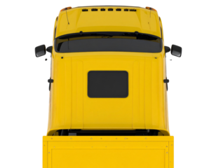 A - Top-Down View of Blue Euro Logistics Truck, 3D Render, Isolated PNG.