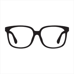 Fototapeta premium minimal and simple Black spectacles front location vector art silhouette 
