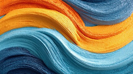 Blue and orange swirl painting abstract design, dynamic hand-painted art for modern background or creative style