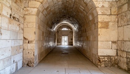 Light Seeping: Empty Stone Corridor Small Opening