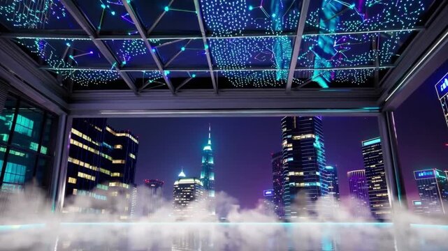 [Sky-High Serenity] A Futuristic Hot Spring with City Night Views
