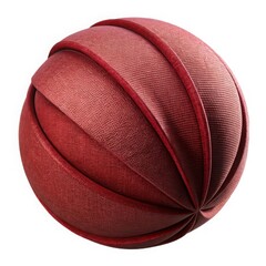 Red fabric sphere ball isolated on white background