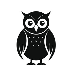 Snowy Owl Silhouette Vector Icon – Arctic Bird of Prey Outline