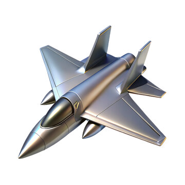 Sleek Chrome Jet Fighter Aircraft 3D Render
