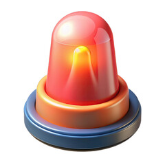 Fototapeta premium Plastic style flashing siren isolated on white background