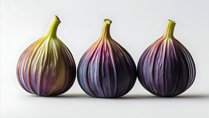 Obraz premium Three figs isolated on transparent background 