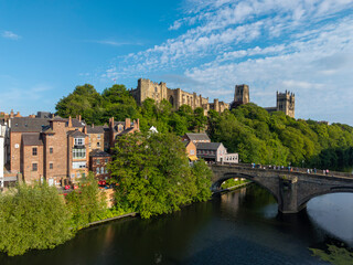 Durham castle and cathedral from River Wear, England