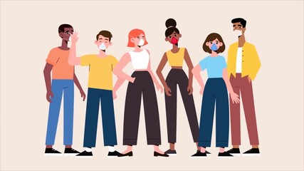 Group of diverse young adults standing together representing unity, community, and modern youth lifestyle