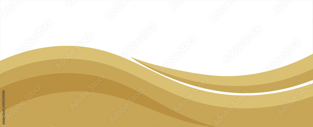 Poster Vector gold line background curve element with white space for text and message design, overlapping layers, vector