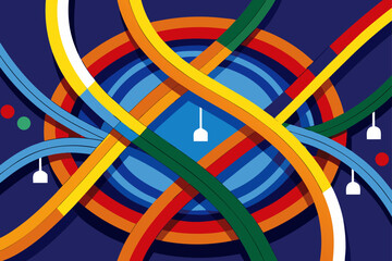 Looping Subway Threads in Bold Primary Colors