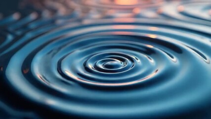 Water Ripple Effect Creating Concentric Circles Slow Motion - Powered by Adobe