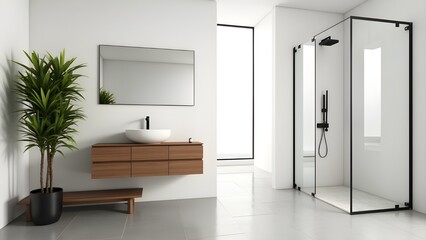 Modern Bathroom Interior with Contemporary Design Features