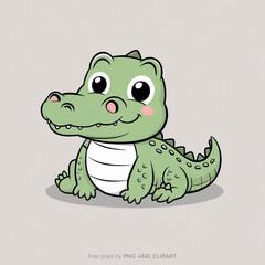Fototapeta premium adorable baby crocodile illustration