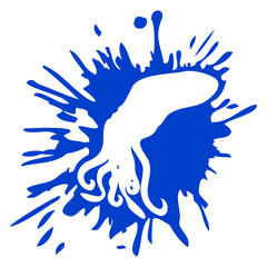 Fototapeta premium Octopus Splash Kraken Drop Graffiti Splash Color