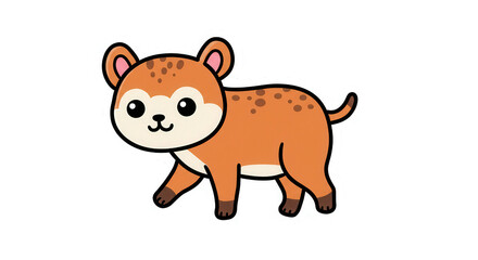 Cute Cartoon Spotted Animal Sticker Illustration