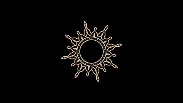 Decorative ethnic ornamental mandala vintage rotation animation. tribal element.