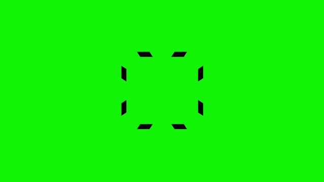 Abstract square shape transform on green screen.