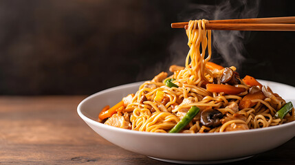 Delicious Noodles Stir-Fry with Vegetables and Chicken: A Flavorful Asian-Inspired Dish