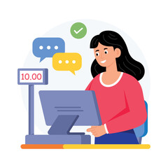 Retail Staffing Concept Style illustrations. EPS 10 File  