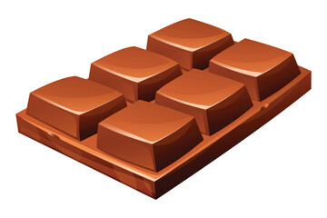 Chocolate bar, perfectly formed and ready to eat. Classic confectionery, ideal for any sweet craving. Vector cartoon illustration