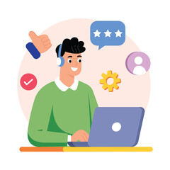 Customer Experience Concept Style illustrations. EPS 10 File  