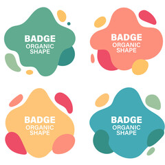 Modern organic shape badge collection, flat vector pastel design for branding or advertisement