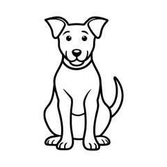 Fototapeta premium Curious Puppy Looking Up - Engaging Front-Facing Vector Illustration