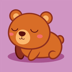 Cute little bear cartoon sleeping vector design