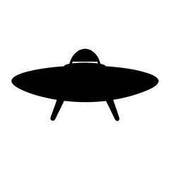 A Simple Silhouette of a UFO with three legs or supports